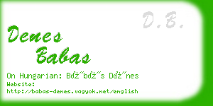 denes babas business card